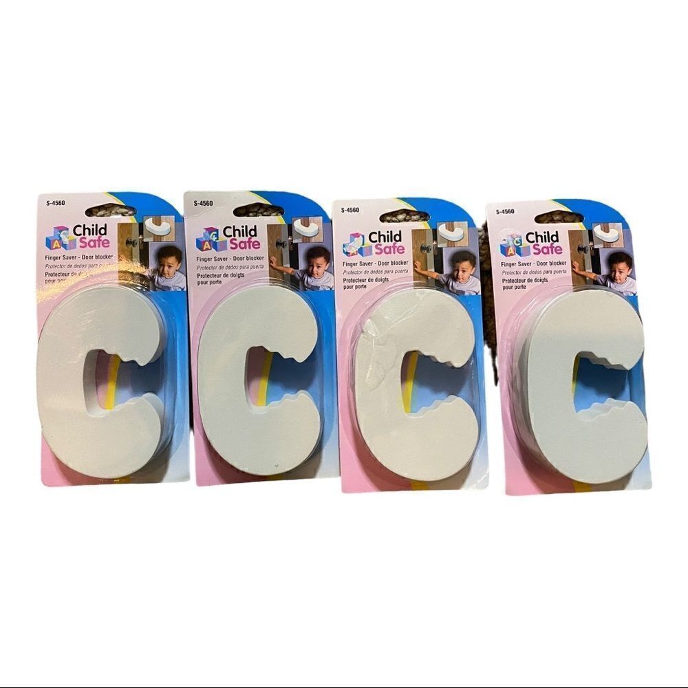 Child Safe Finger Pinch Guard Foam Door Stopper Blocker - Set of Four - New